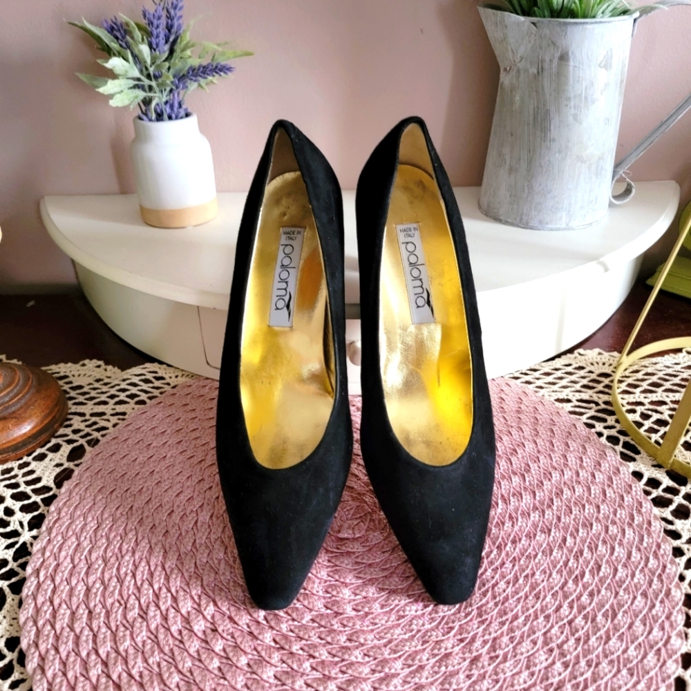 Paloma Black Suede Heels